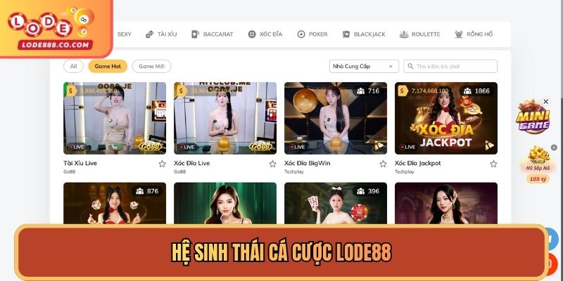 Hệ sinh thái cá cược Lode88