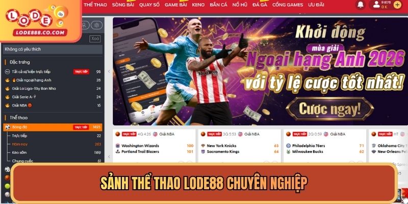 Hệ thống cược thể thao Lode88 uy tín